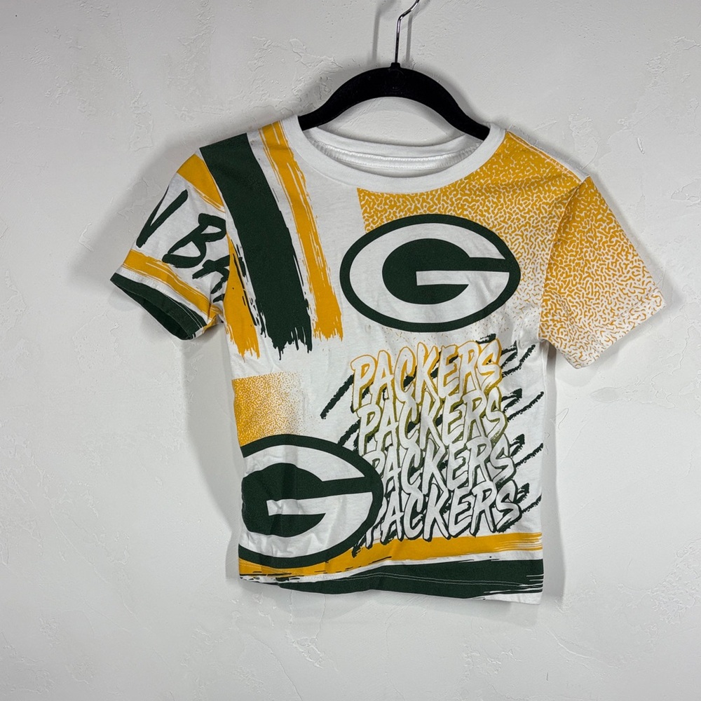NFL Green Bay Packers Kids Graphic T-Shirt - Green and Yellow size medium